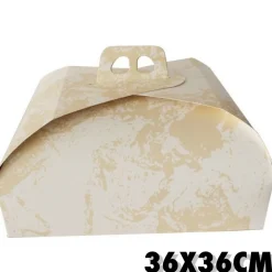 SET 3PZ SCATOLA PORTA TORTA CARTONE DOLCE 36x36CM CARTA COMPLEANNI FESTA PARTY