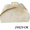 SET 3PZ SCATOLA PORTA TORTA CARTONE DOLCE 29x29CM CARTA COMPLEANNI FESTA PARTY