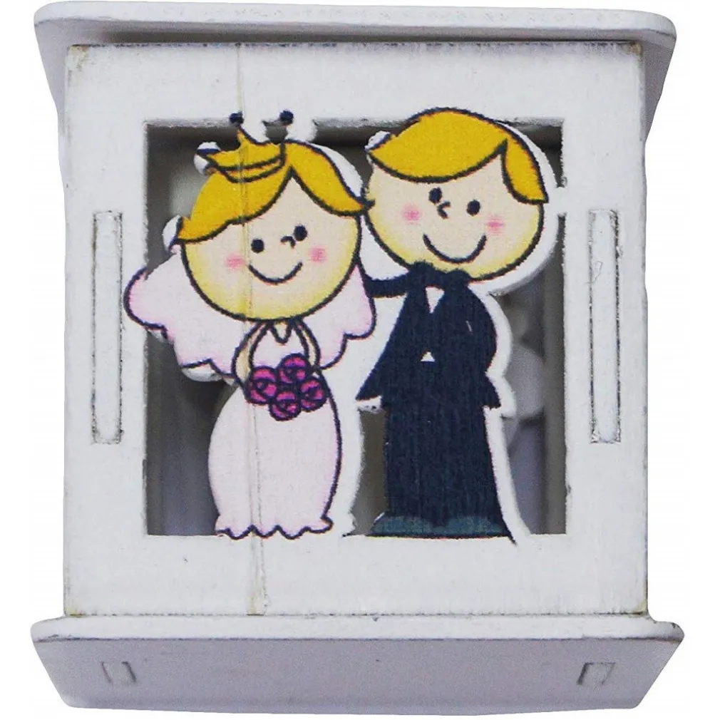 SET 12PZ SCATOLA SPOSI MATRIMONIO 5.5X5.5CM LEGNO BIANCO SCRITTA LOVE BOMBONIERA