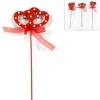 SET 12PZ SPILLONE LEGNO CON FIOCCO CUORE LOVE 26CM SAN VALENTINO 3 MODELLI