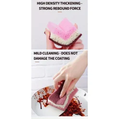 SET 5PZ SPUGNA DOUBLE FACE ABRASIVA MAGICA PER LAVARE PIATTI PADELLE PULIZIA CUCINA BAGNO