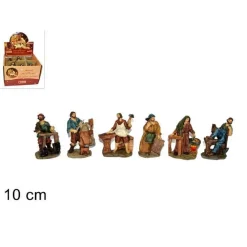 SET 6PZ STATUINE MESTIERI 10 CM PER PRESEPE MODELLI ASSORTITI PRESEPIO DI NATALE