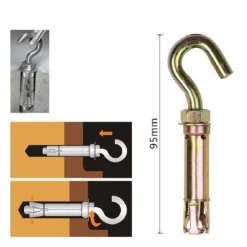 SET 2PZ TASSELLI METALLICI CON GANCIO BULLONI M8X95MM ACCESSORI MINUTERIA 91045