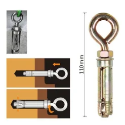 SET 2PZ TASSELLI METALLICI OCCHIELLO BULLONI M10X110MM ACCESSORI MINUTERIA 91050