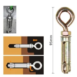 SET 2PZ TASSELLI METALLICI OCCHIELLO BULLONI M8X95 MM ACCESSORI MINUTERIA 91049