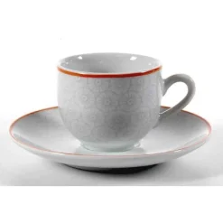 SET 6PZ TAZZINE CAFFÈ + 6 PIATTINI TAZZINA CLASSICO MODERNO TOLEDO GRIGIO 720352