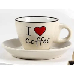 SET 6PZ TAZZINE TAZZA + PIATTINO 80ML CAFFÈ CLASSICO MODERNO COLORI ASS 668715