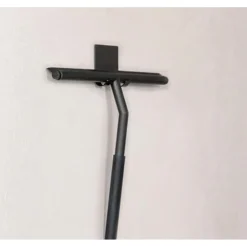 SET 3PZ TERGIVETRO PER DOCCIA GANCIO DOPPIO PER PORTA BOX APPENDINO ADESIVO NERO 87833