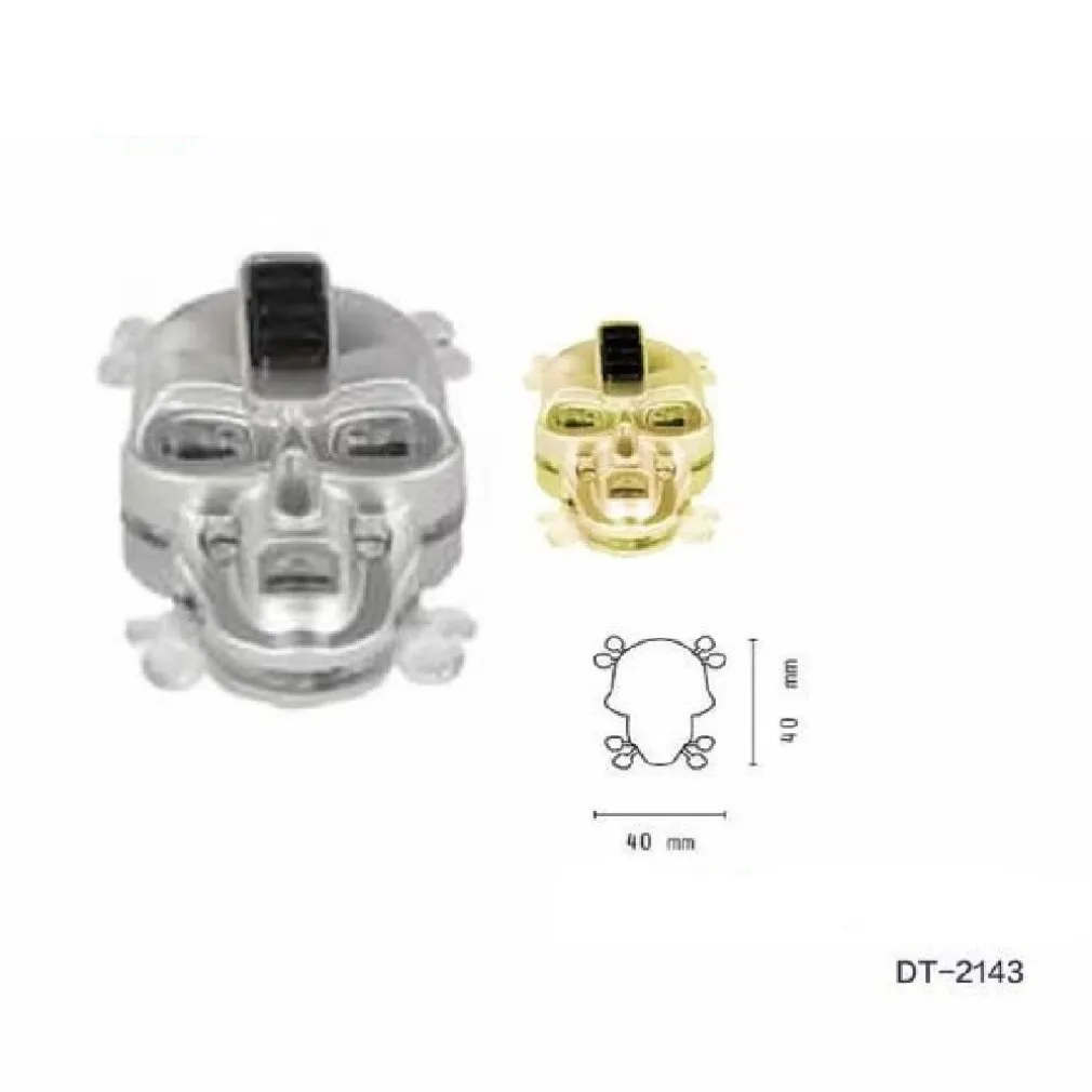 SET 4PZ TORCIA MINI PORTACHIAVI LED FORMA DI TESCHIO PORTATILE TASCABILE DT-2143