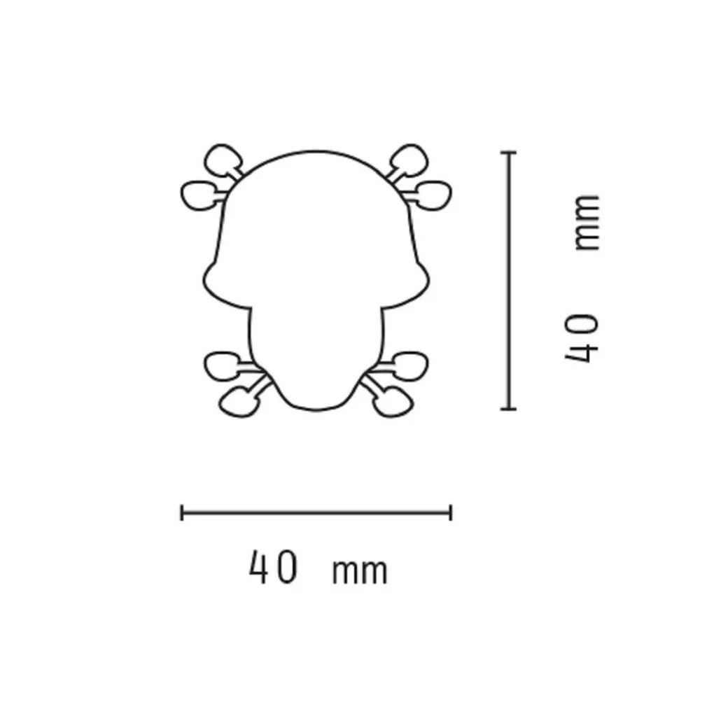 SET 4PZ TORCIA MINI PORTACHIAVI LED FORMA DI TESCHIO PORTATILE TASCABILE DT-2143