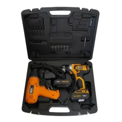 SET 2PZ TRAPANO ELETTRICO 710W + AVVITATORE DOPPIA BATTERIA 18V ACCESSORI IW017
