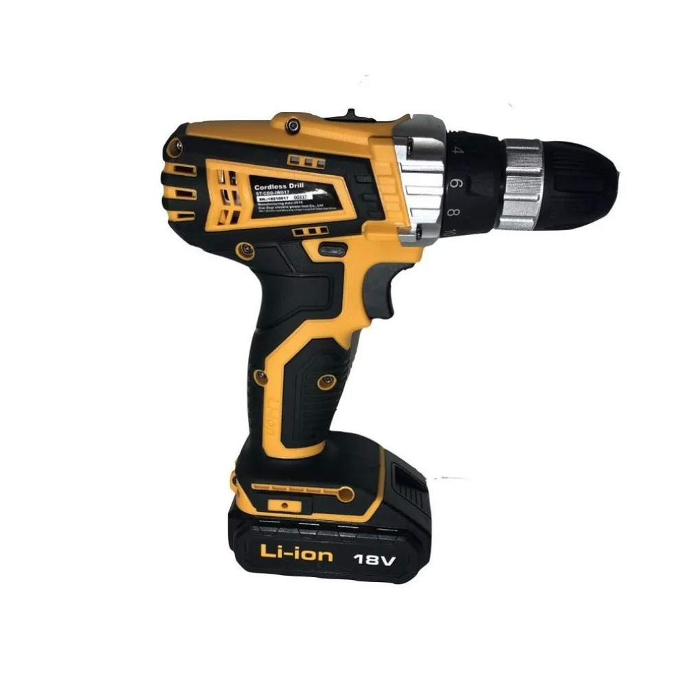 SET 2PZ TRAPANO ELETTRICO 710W + AVVITATORE DOPPIA BATTERIA 18V ACCESSORI IW017