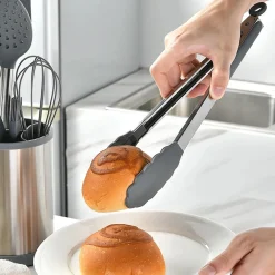 SET 12PZ UTENSILI DA CUCINA MESTOLI IN SILICONE ACCIAIO ANTIADERENTE PORTAPOSATE GIREVOLE