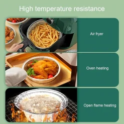 SET 10PZ VASSOIO CONTENITORE ANTIADERENTE ALLUMINIO PER FRIGGITRICE ARIA ACCESSORI CUCINA