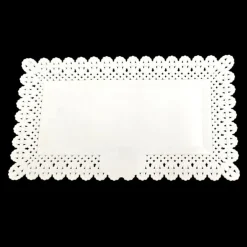 SET 2PZ VASSOIO TRAMA TRINATO BIANCO 37X22CM RETTANGOLARE PIATTO SOTTO DOLCI TRASPORTO