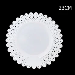 SET 2PZ. VASSOIO TRAMA TRINATO BIANCO 23 CM ROTONDO PIATTO SOTTO DOLCI TRASPORTO