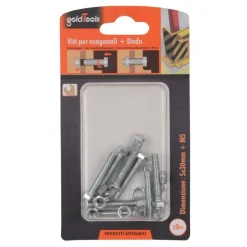 SET 9PZ VITE VITI PER ESTERNO A TESTA ESAGONALI 5 X 30 MM CON DADI DADO M5 90911