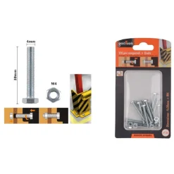 SET 13PZ VITE VITI PER ESTERNO A TESTA ESAGONALI 4 X 30MM CON DADI DADO M4 90906