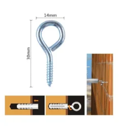 SET 16PZ VITI VITE A OCCHIELLO GANCIO CHIUSO 14X30MM FILETTATURA PER LEGNO 90719