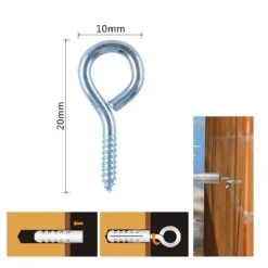 SET 41PZ VITI VITE A OCCHIELLO GANCIO CHIUSO 10X20MM FILETTATURA PER LEGNO 90723