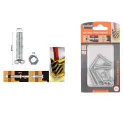 SET 8PZ VITI VITE TESTA A CROCE TONDA 6 X 30MM CON DADI DADO ESAGONALE M6 90978