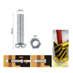 SET 8PZ VITI VITE TESTA A CROCE TONDA 6 X 30MM CON DADI DADO ESAGONALE M6 90978