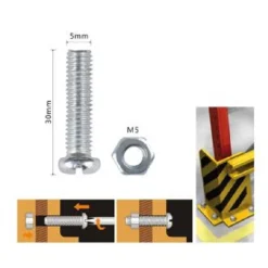 SET 12PZ VITI VITE TESTA A CROCE TONDA 5 X 30MM CON DADI DADO ESAGONALE M5 90970