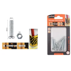 SET 6PZ VITI VITE TESTA A CROCE TONDA 6 X 40MM CON DADI DADO ESAGONALE M6 90979