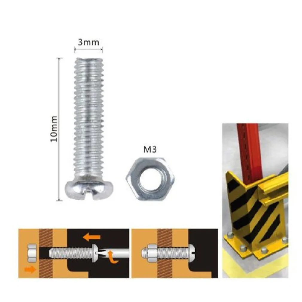 SET 42PZ VITI VITE TESTA A CROCE TONDA 3 X 10MM CON DADI DADO ESAGONALE M3 90951