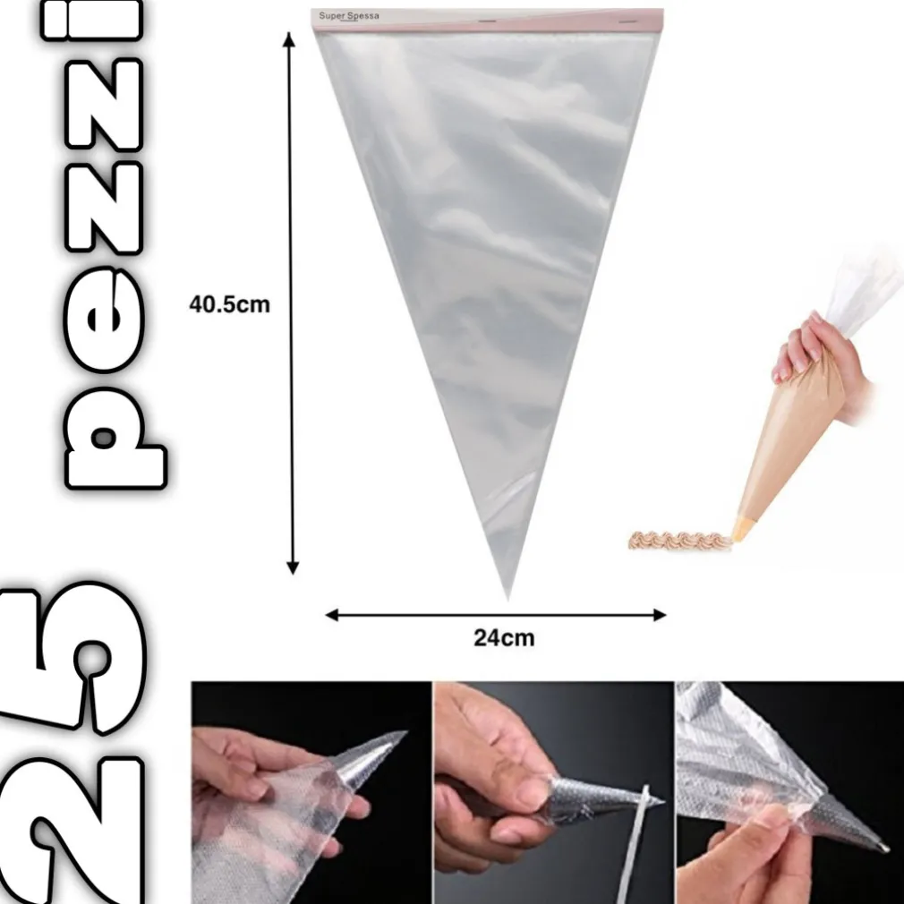 SET SACCAPOCHE USA E GETTA MONOUSO SACCA PASTICCERE SAC A POCHE CAKE DESIGN 40CM