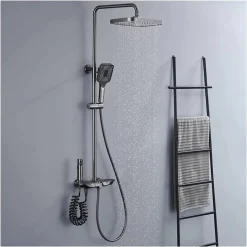 SET SALISCENDI BAGNO COLONNA DOCCIA MISCELATORE RUBINETTO SOFFIONE DOCCETTA BIDET 87346