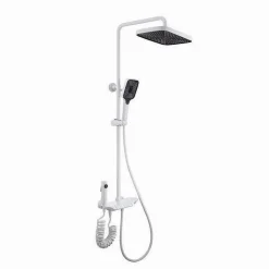 SET SALISCENDI BAGNO COLONNA DOCCIA RUBINETTO SOFFIONE DOCCETTA BIDET BIANCO 87345