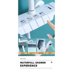 SET SALISCENDI BAGNO COLONNA DOCCIA RUBINETTO SOFFIONE DOCCETTA BIDET BIANCO 87345