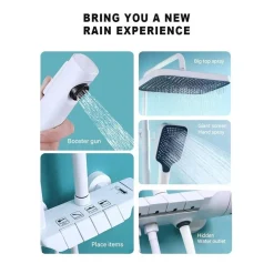 SET SALISCENDI BAGNO COLONNA DOCCIA RUBINETTO SOFFIONE DOCCETTA BIDET BIANCO 87345