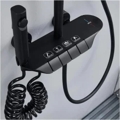 SET SALISCENDI COLONNA DOCCIA BAGNO RUBINETTO SOFFIONE DOCCETTA BIDET NERO 87344