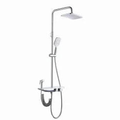 SET SALISCENDI COLONNA DOCCIA BAGNO SOFFIONE DOCCETTA BIDET RUBINETTO CROMATO 87341
