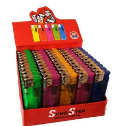 SET SCATOLA 50 PZ ACCENDINI ELETTRONICO RICARICABILI ACCENDINO COLORATI GRANDI