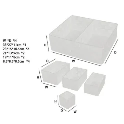 SET SCATOLE IN TESSUTO PORTA OGGETTI ORGANIZER PER BAGNO ARMADIO SCAFFALI 79153