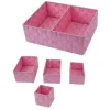 SET SCATOLE IN TESSUTO PORTA OGGETTI ORGANIZER BAGNO ARMADI SCAFFALI 79083 ROSA