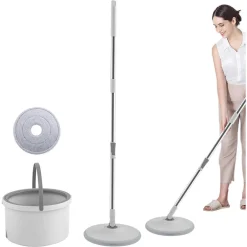 SET SCOPA SECCHIO IGIENICO MANI LIBERE SISTEMA PULIZIA PAVIMENTI CAPACITÀ 2,5 LT