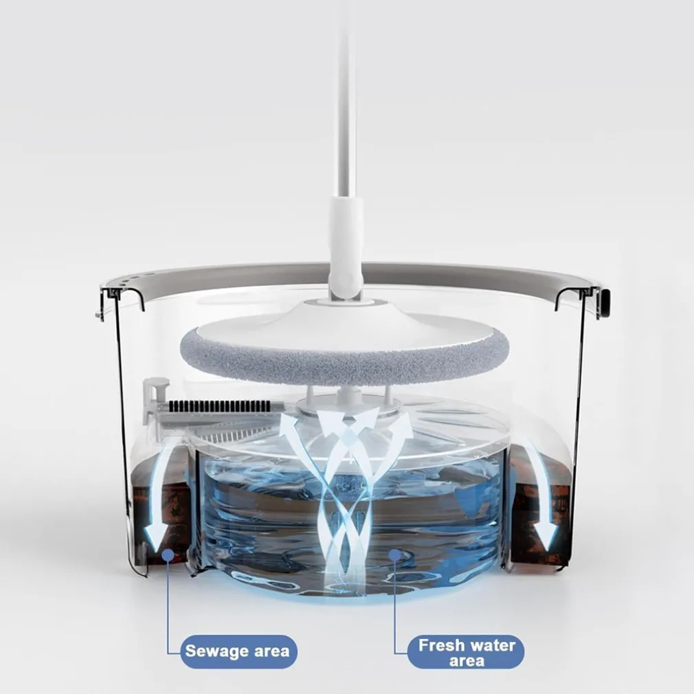 SET SCOPA SECCHIO IGIENICO MANI LIBERE SISTEMA PULIZIA PAVIMENTI CAPACITÀ 2,5 LT