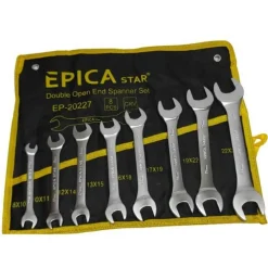 SET SERIE DA 8 PEZZI CHIAVI FISSE 8-24 MM A FORCHETTA DOPPIE CROME VANADIUM