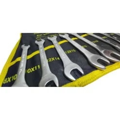 SET SERIE DA 8 PEZZI CHIAVI FISSE 8-24 MM A FORCHETTA DOPPIE CROME VANADIUM