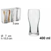 SET SERVIZIO 3 BICCHIERI BOCCALI IN VETRO DA 400ML PER BIRRA BEVANDE CASA BAR