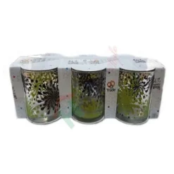 SET SERVIZIO 6 PEZZI BICCHIERI VETRO DECORATI SCHIZZI COLORATI