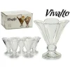 SET SERVIZIO 6 PEZZI COPPE IN VETRO A FORMA DI FIORE 30CL PER GELATO