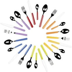 SET SERVIZIO 24 PZ POSATE FASHION PER 6 PERSONE ACCIAIO INOSSIDABILE MULTICOLORE