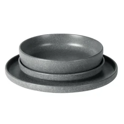 SET SERVIZIO DA TAVOLA DI PIATTI IN STONEWARE 18 PEZZI DESIGN NORDICO ELEGANTE IN 2 COLORI