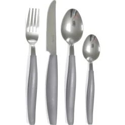 SET SERVIZIO DI POSATE 24 PZ PER 6 PERSONE IN ACCIAIO INOSSIDABILE COLORE GRIGIO