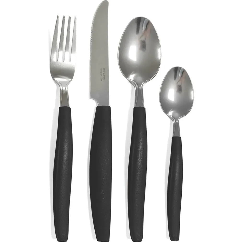 SET SERVIZIO DI POSATE 24PEZZI PER 6 PERSONE IN ACCIAIO INOSSIDABILE COLORE NERO